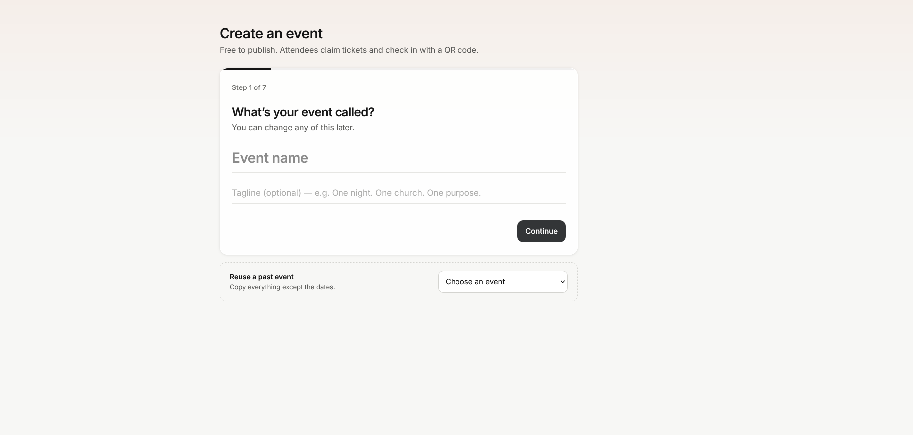 Create an event: a simple step-by-step setup